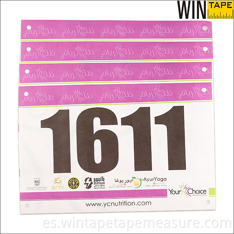 Números de babero para correr en papel impermeable imprimible personalizado para carreras de maratón